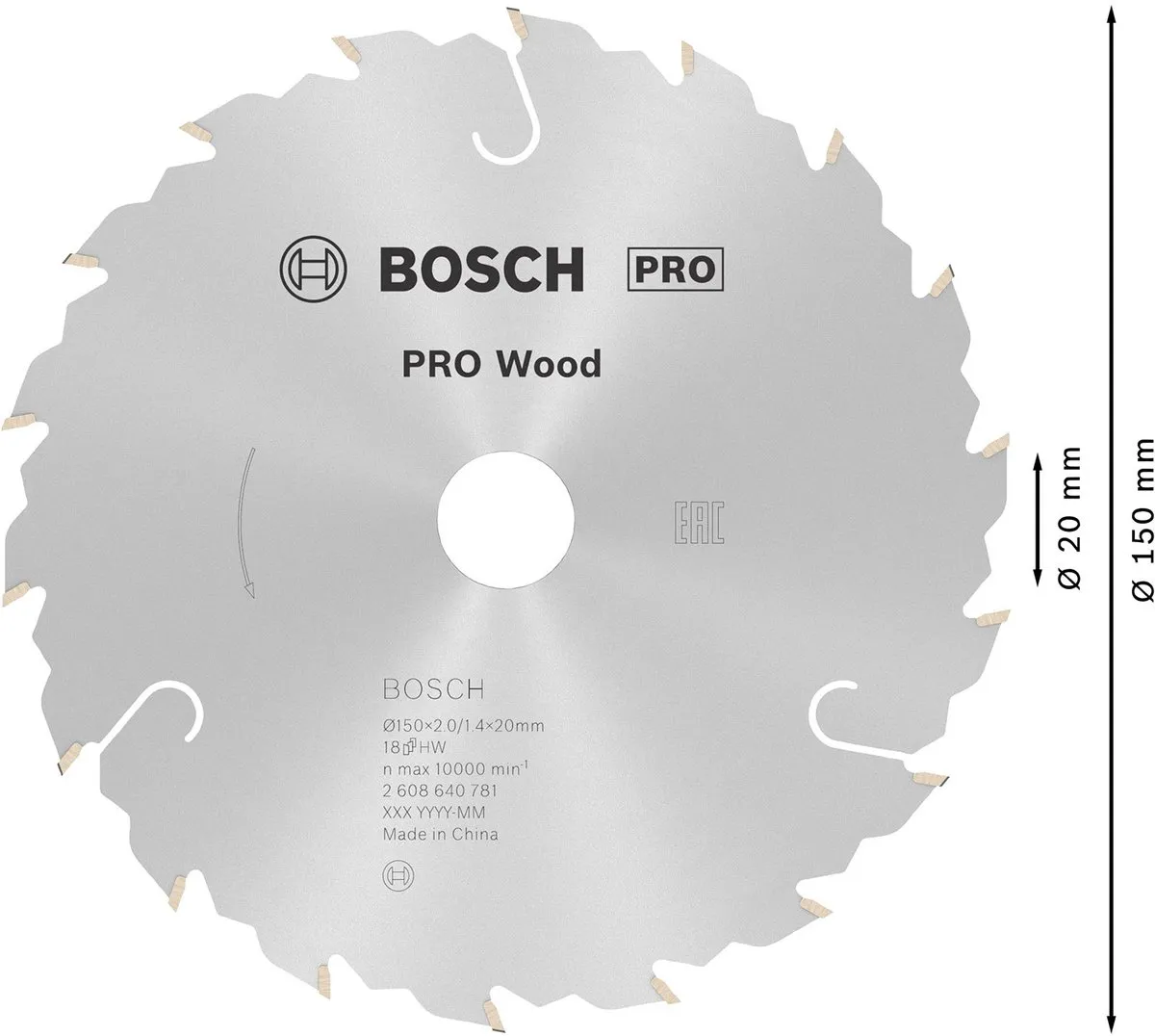 Bosch Professional Cirkelzaagblad CIRKZB SPEED 150X20X2,2 18T - Metaal/Hout - afbeelding 3 van 6