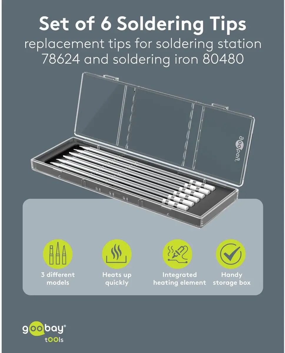 Goobay 80479 Soldeerpunten - 6 Stuks (3 Modellen)