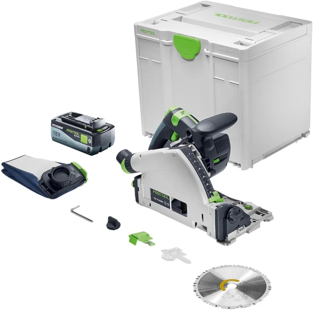 Festool TSC 55 KSEB-Basic accu-invalzaag 18 V 160 mm borstelloos + 1x accu 8,0 A