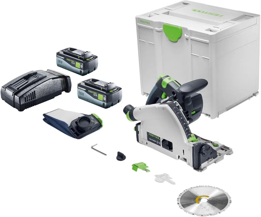 Festool TSC 55 KSEB-Basic accu-invalzaag 18 V 160 mm borstelloos + 2x accu 8,0 A
