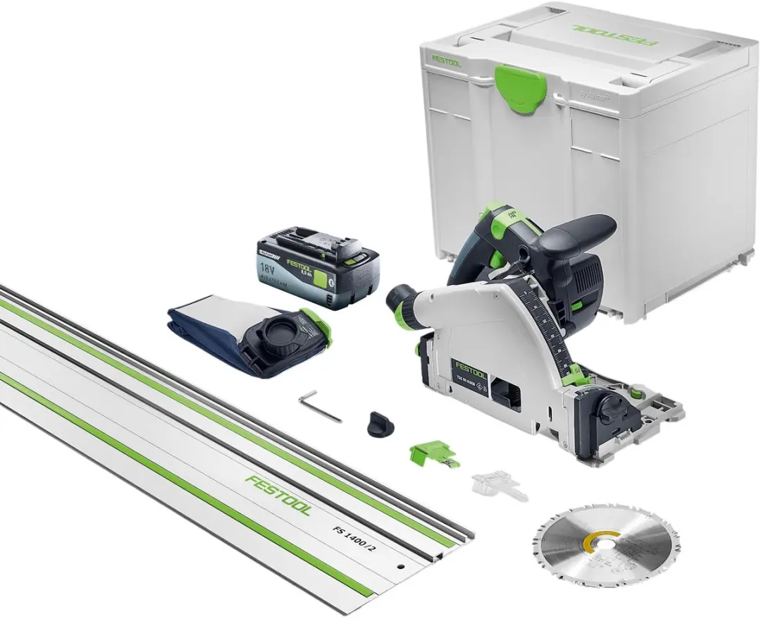 Festool TSC 55 KSEB-Basic-FS accu-invalzaag 18 V 160 mm borstelloos + 1x accu 8,