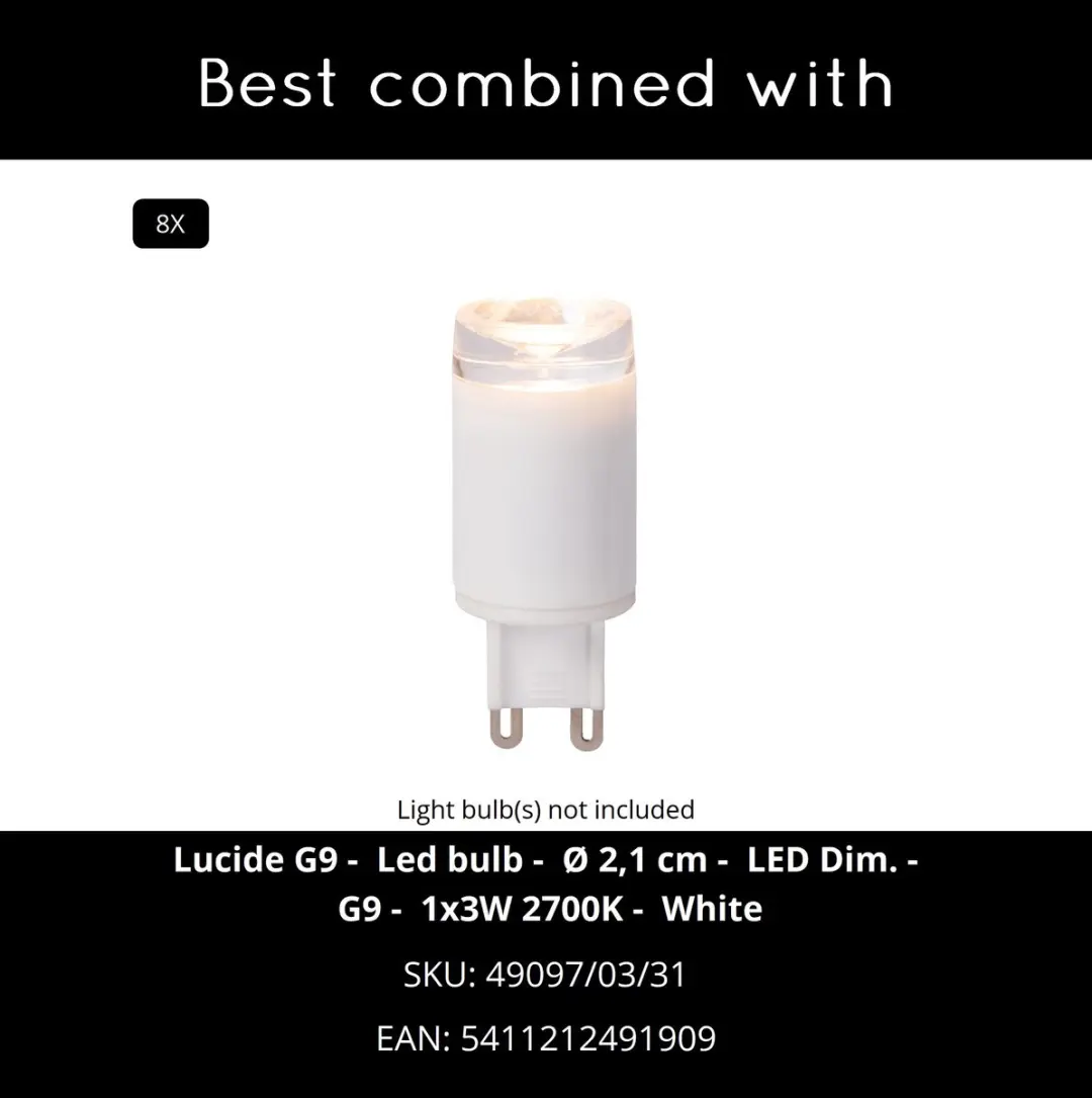 Lucide Phoenix Hanglamp LED Dimbaar 8x3W 2700K - Koffie