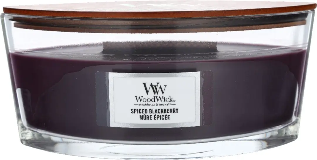 Woodwick Heartwick Flame Ellipse Geurkaars - Spiced Blackberry 50 uur