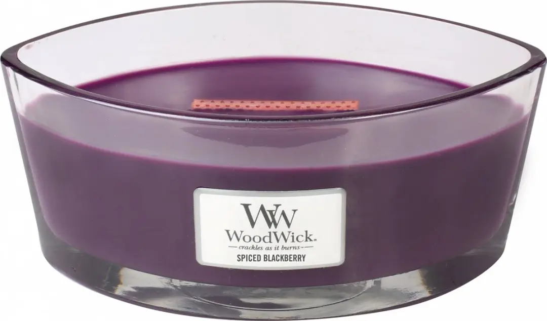 Woodwick Heartwick Flame Ellipse Geurkaars - Spiced Blackberry 50 uur