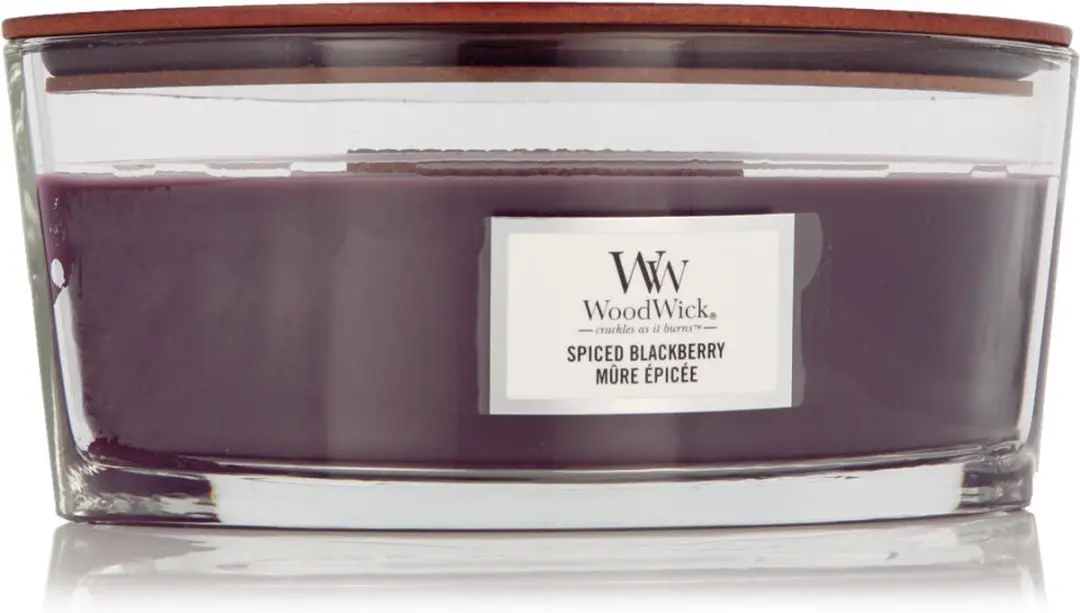 Woodwick Heartwick Flame Ellipse Geurkaars - Spiced Blackberry 50 uur
