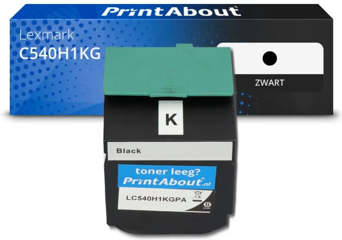 PrintAbout Lexmark C540H1KG Toner Zwart - 2.500 Pagina's