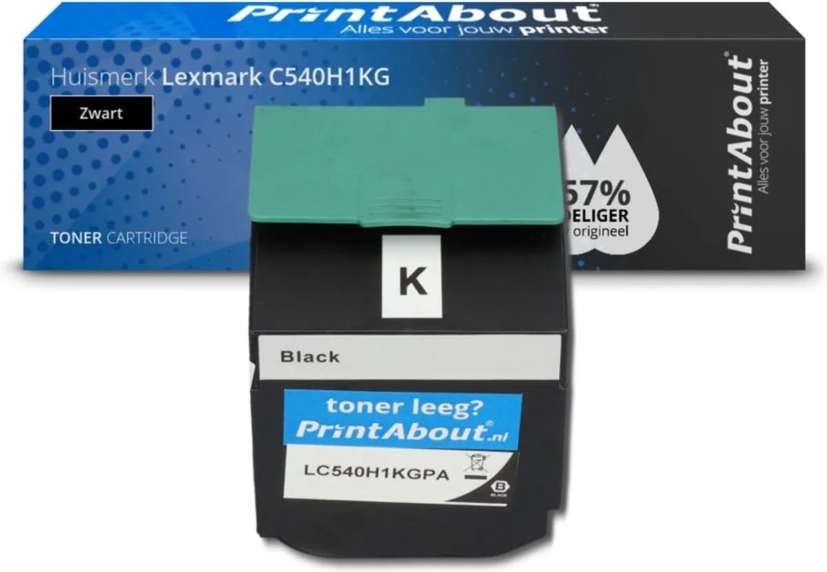 PrintAbout Lexmark C540H1KG Toner Zwart - 2.500 Pagina's