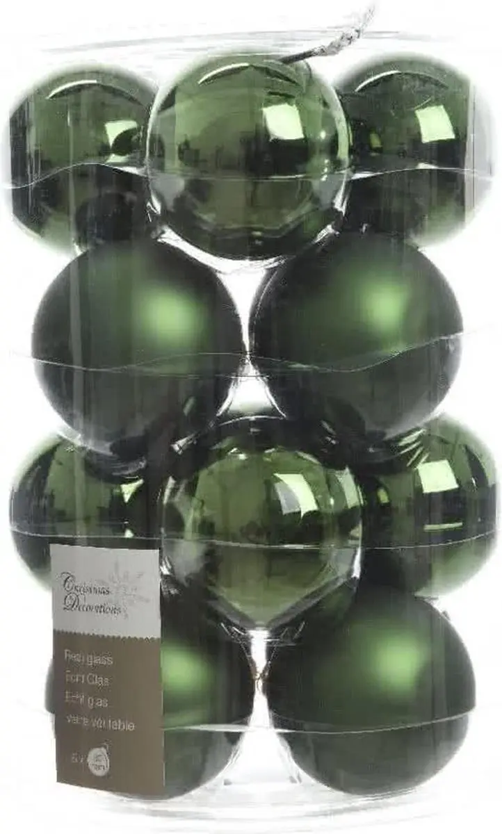 Decoris Kerstballen Groen Set 16 Stuks