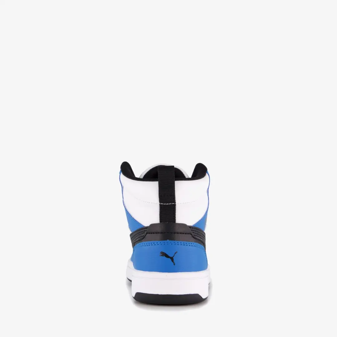 PUMA Rebound V6 Mid Jr Hoge Sneakers 37 - PUMA White/Black/Racing Blue - afbeelding 6 van 6