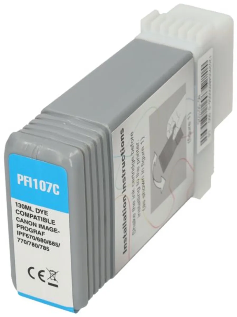 PrintAbout PFI-107C Inktcartridge - Cyaan - 130ml - Canon