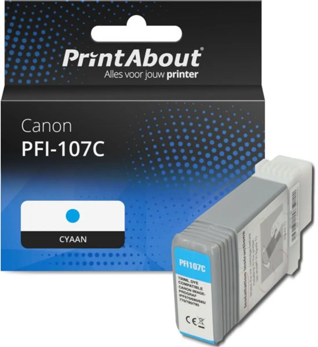 PrintAbout PFI-107C Inktcartridge
