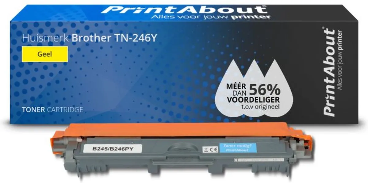 PrintAbout TN-246Y-PA Toner Geel - 2.500 pagina's