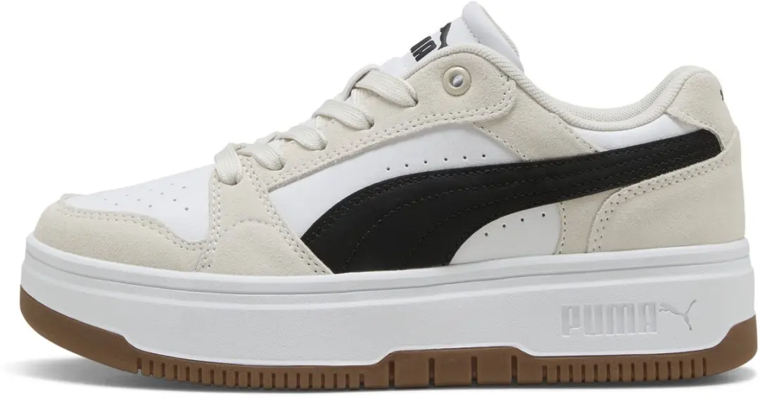 PUMA Rebound Femme Low SD Dames Sneakers - 38.5 - Wit/Zwart/Ivoor - afbeelding 3 van 6