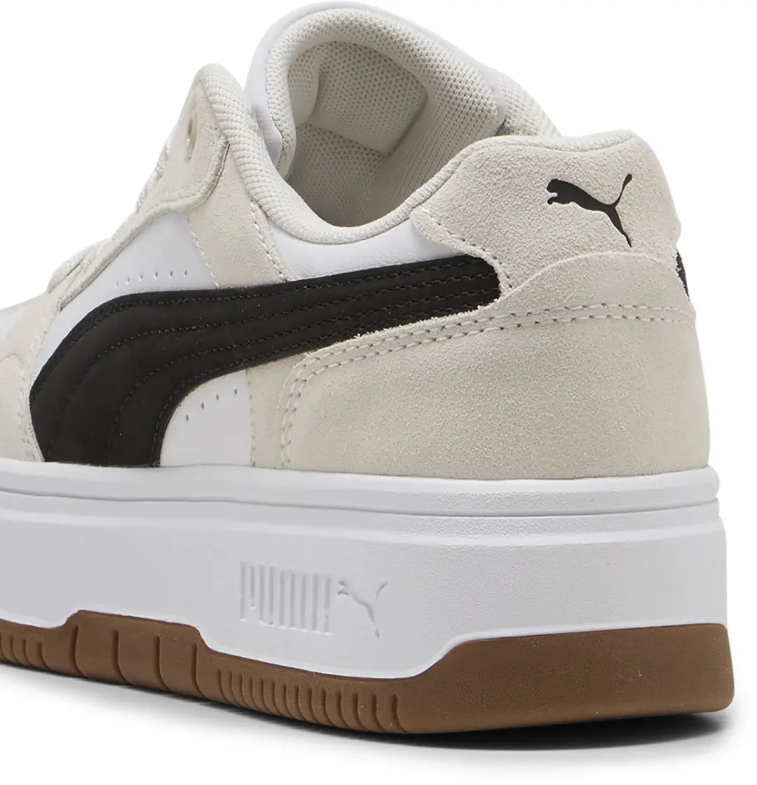 PUMA Rebound Femme Low SD Dames Sneakers - 38.5 - Wit/Zwart/Ivoor - afbeelding 2 van 6