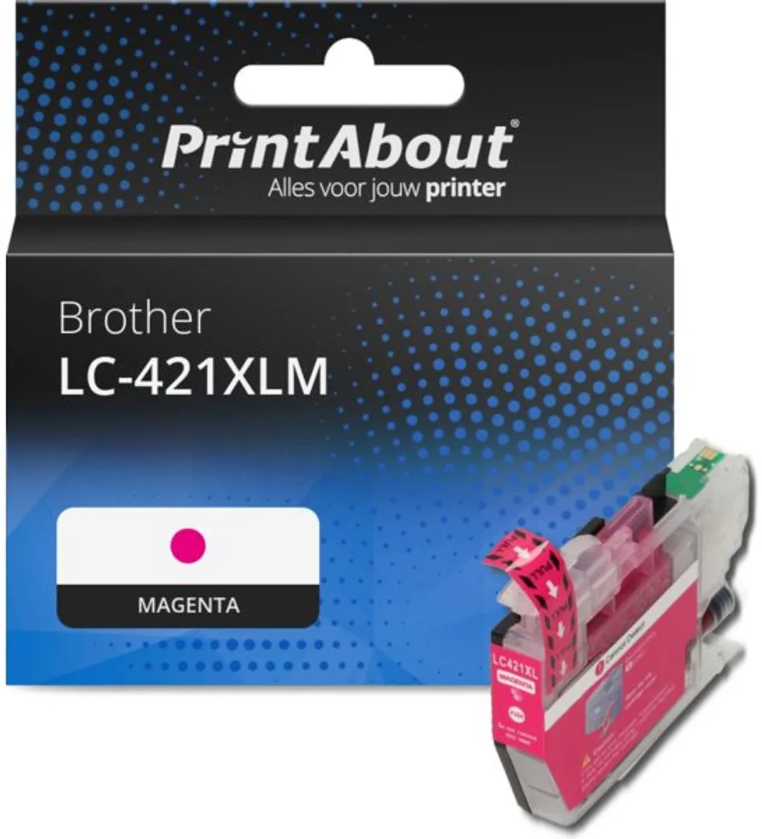 PrintAbout Huismerk Brother LC-421XLM Inktcartridge Magenta
