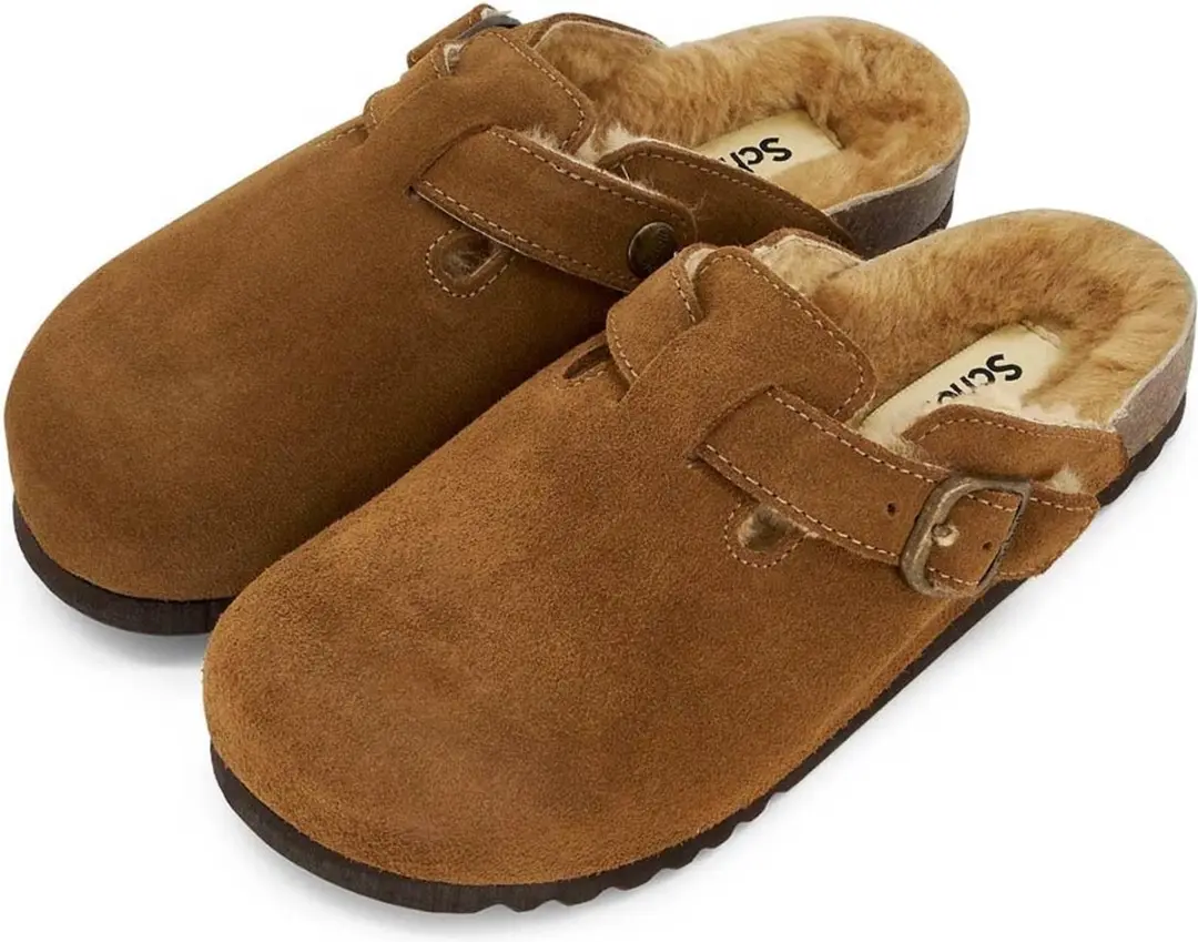 Scholl Fae New Fur Suede Instappers - Taupe