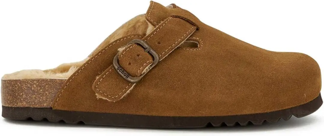 Scholl Fae New Fur Suede Instappers - Taupe