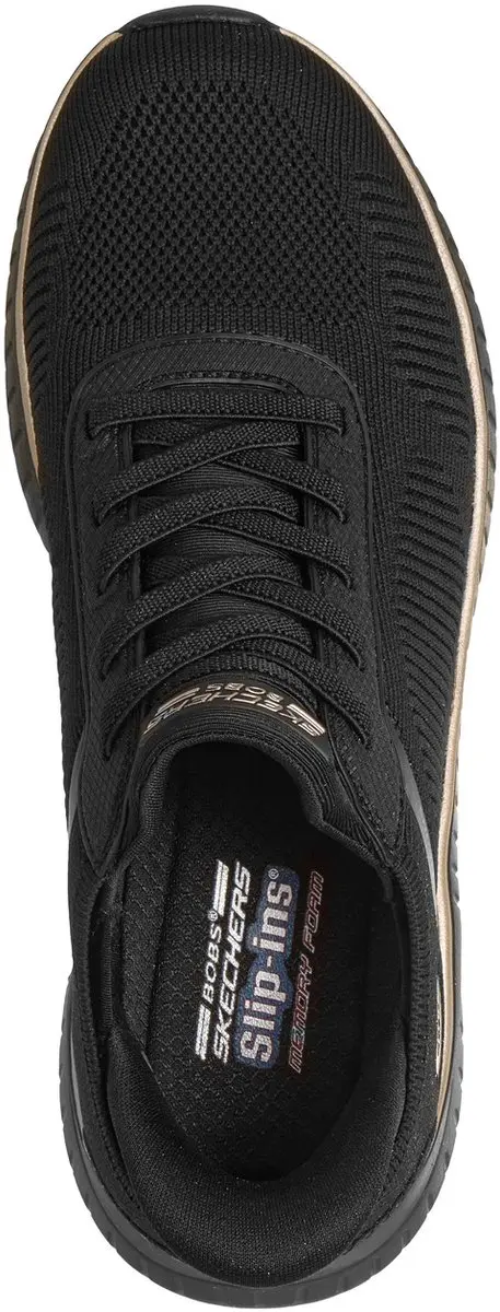 Skechers Bobs Squad Chaos Current Muse 117497-BKRG Dames Sneakers - Zwart/Rosegold - afbeelding 2 van 5