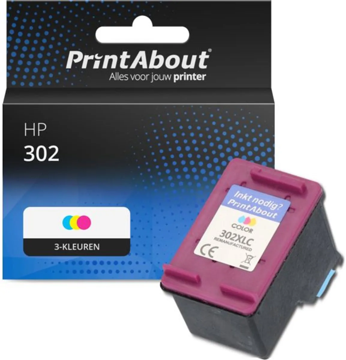 PrintAbout Inktcartridge F6U65AE 3-kleuren - 17ml - HP