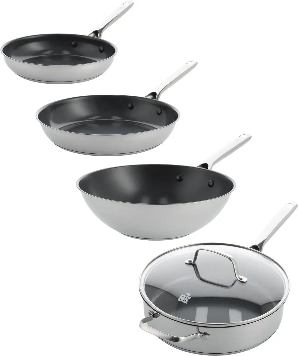 BK Sparkling coated 4pc ( 24+28+Hapjes 26cm + Wok)