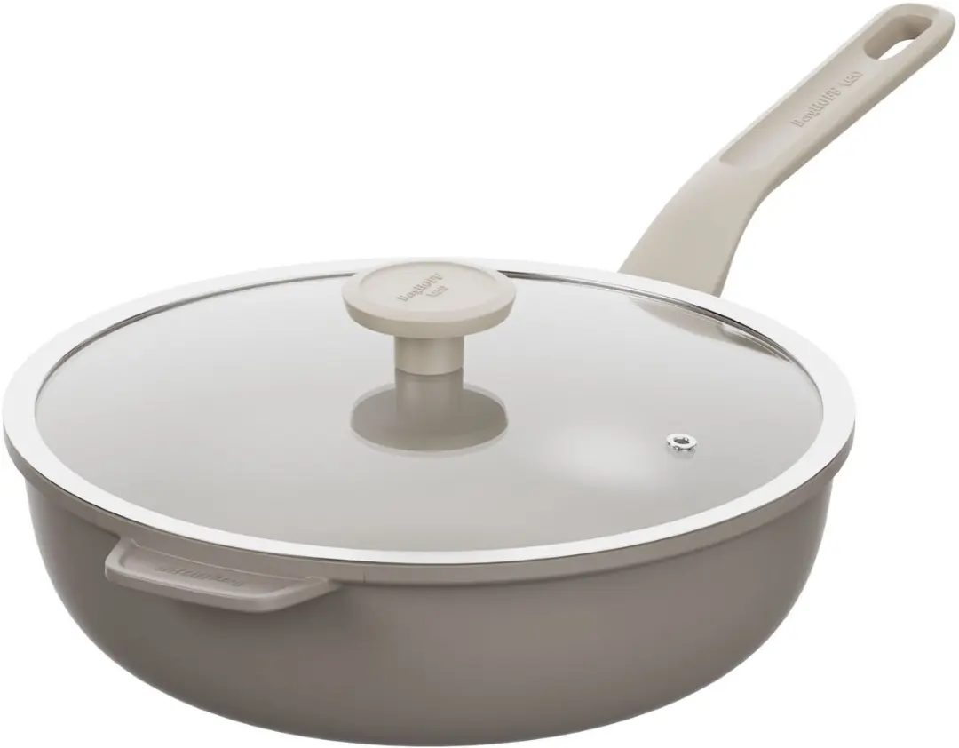 LEO Wok met deksel antikleef Dune