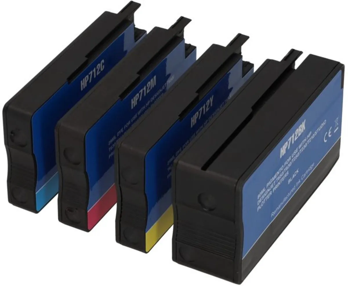 PrintAbout Inktcartridge 712 4-kleuren Multipack - 167ml - o.a. HP