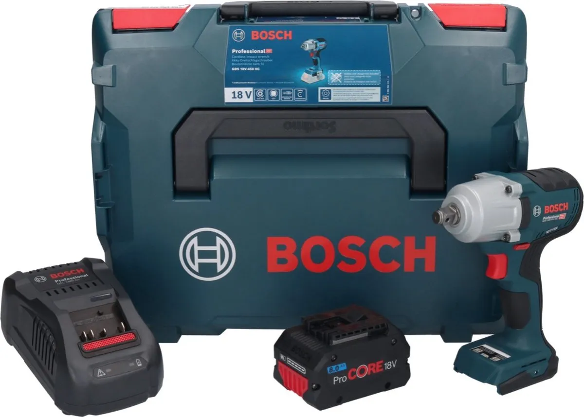 Bosch Professional GDS 18V-450 HC Accuslagmoersleutel - 450Nm - 1/2" - 20 Stuks