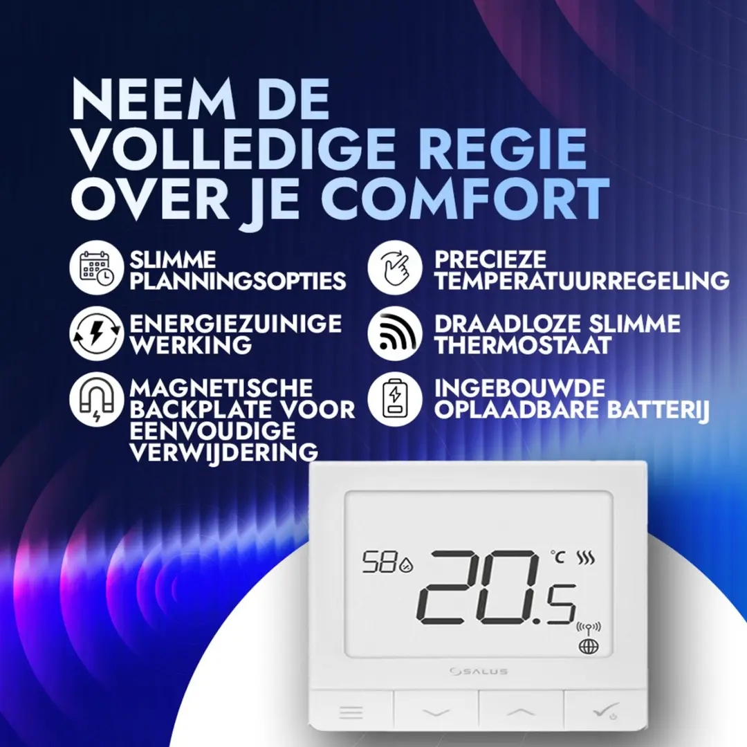 Salus SQ610RF Quantum Smart Thermostaat - Wit