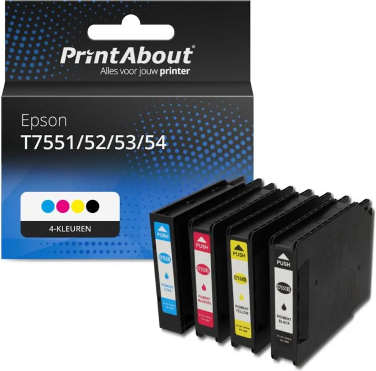 PrintAbout Epson T7551/52/53/54 Inktcartridge 4-kleuren