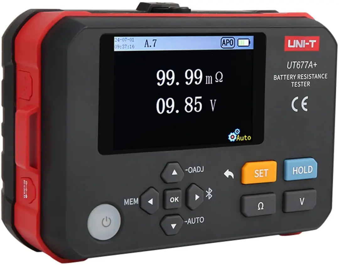 Accuweerstandstester 0,000mΩ~3Ω, 0,000V~71,00V, 4-draadsmeting, opslag 500 met