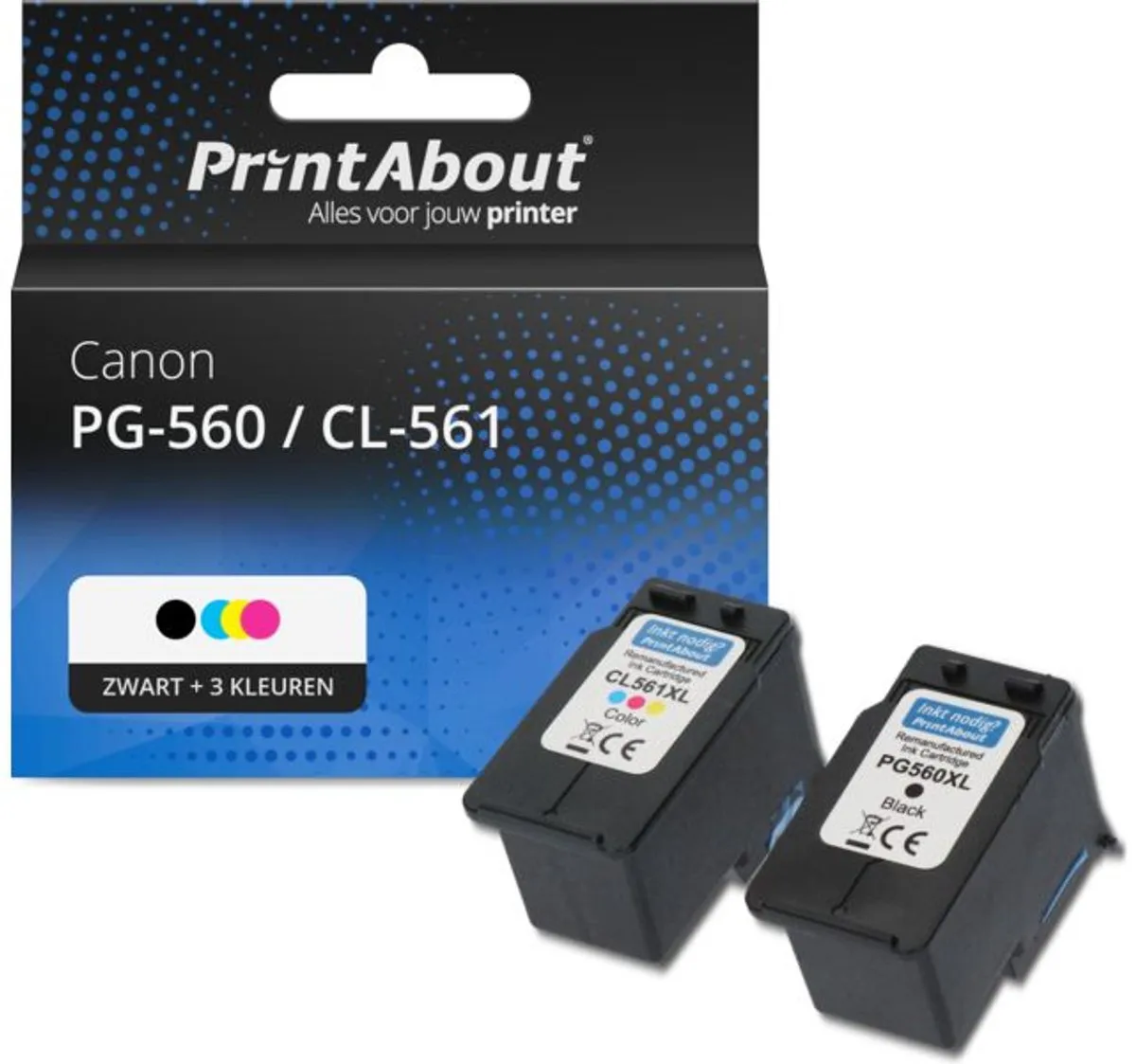 PrintAbout Canon PG-560XL/CL-561XL Inktcartridges - 20 Stuks (Zwart + 3 Kleuren)