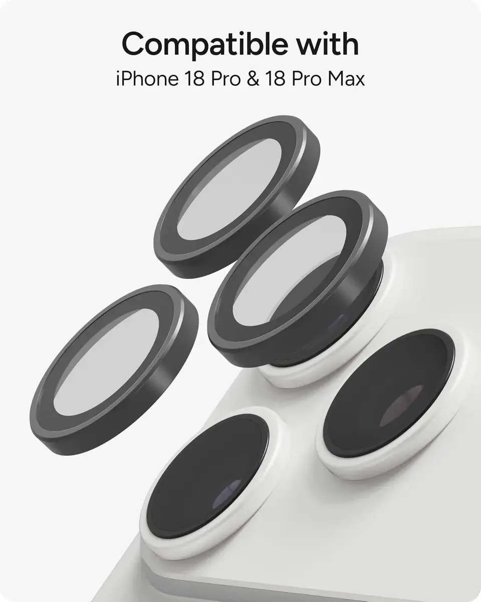 ZAGG Glass Elite Camera Rings iPhone 18 Pro/Pro Max - Zilver - afbeelding 4 van 6