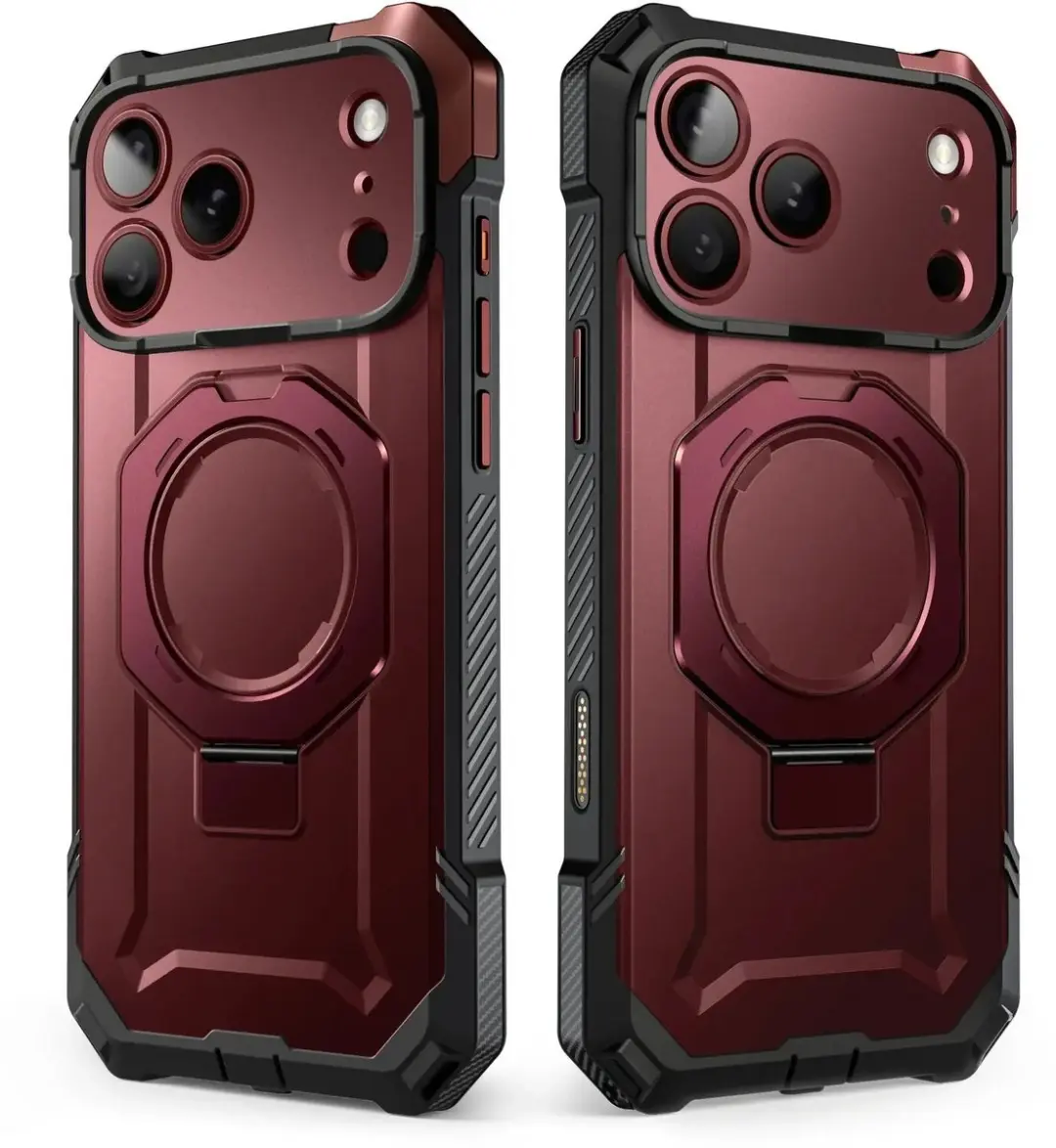 Supcase Unicorn Beetle Grip Hoesje iPhone 18 Pro/17 Pro - MagSafe - Burgundy - afbeelding 2 van 6