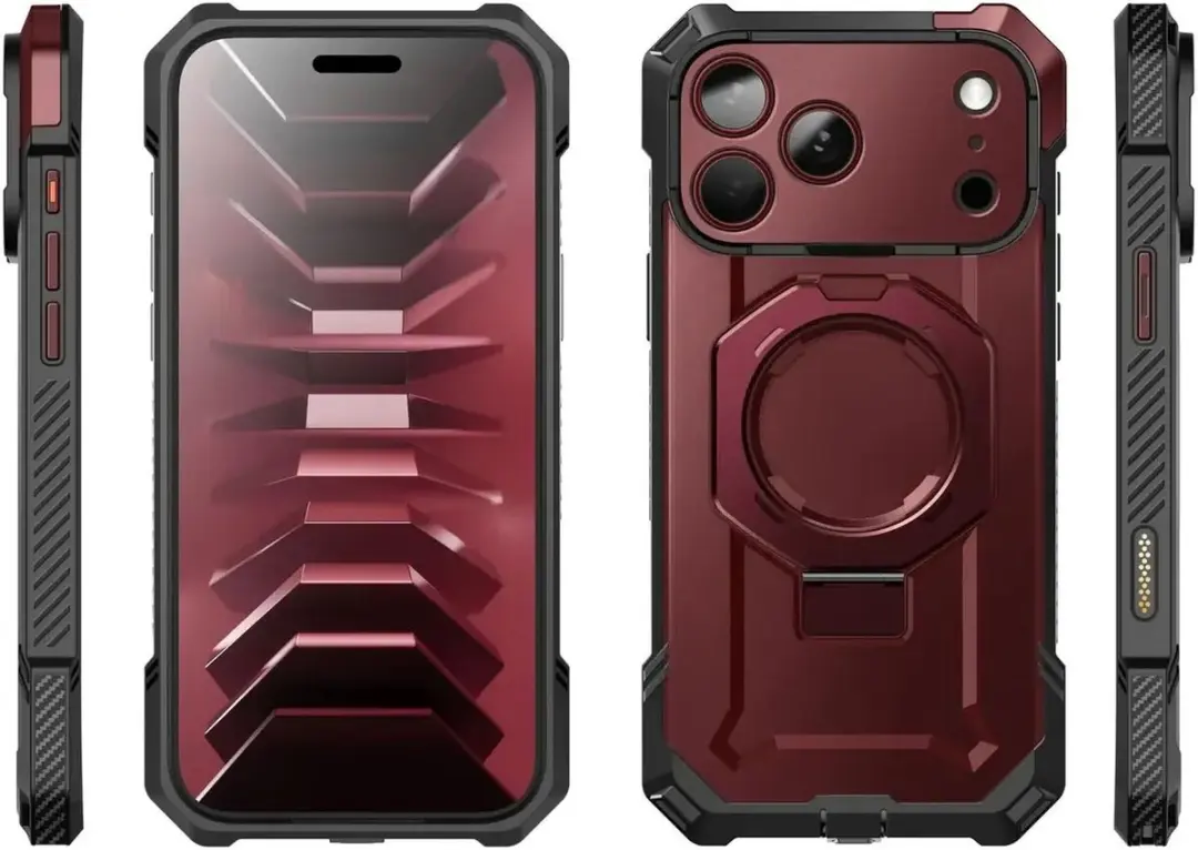 Supcase Unicorn Beetle Grip Hoesje iPhone 18 Pro/17 Pro - MagSafe - Burgundy - afbeelding 5 van 6