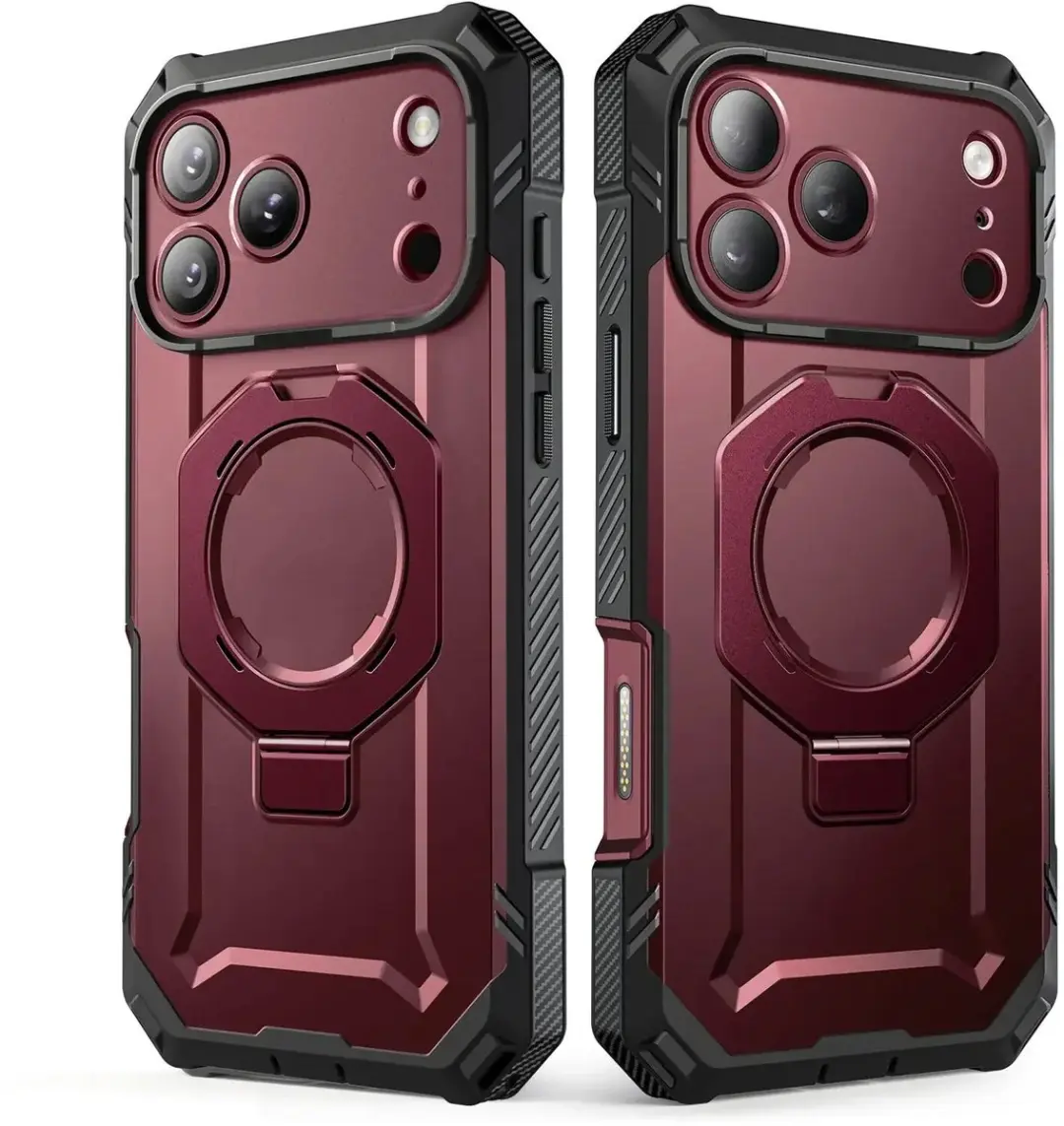Supcase Unicorn Beetle Grip Pro Hoesje iPhone 18 Pro/17 Pro - MagSafe - Burgundy - afbeelding 2 van 6