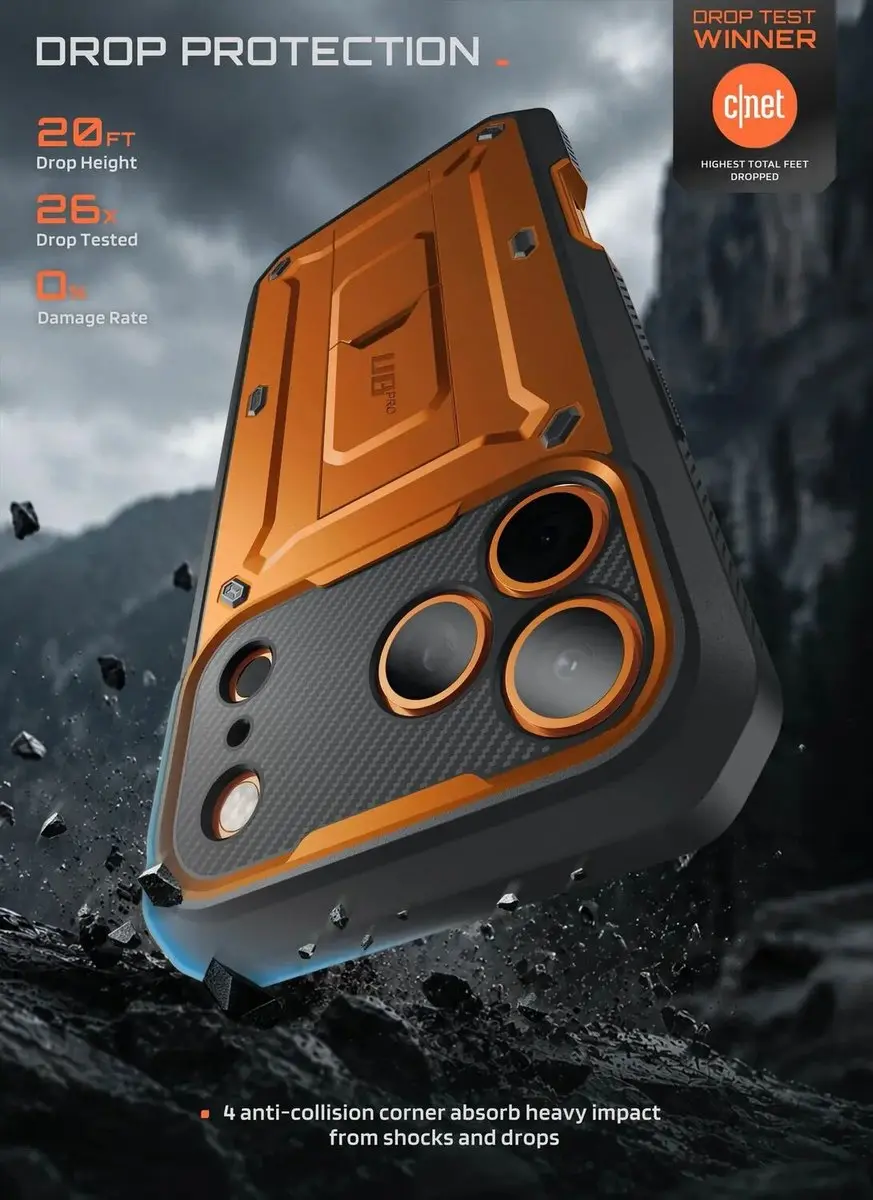 Supcase Unicorn Beetle Pro Hoesje iPhone 18 Pro Max - Oranje - afbeelding 5 van 6