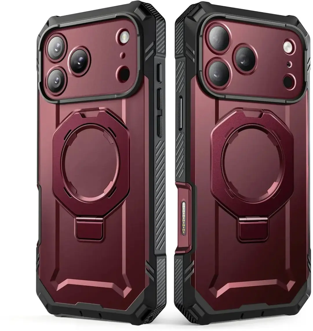 Supcase Unicorn Beetle Grip Pro Hoesje iPhone 18/17 Pro Max - MagSafe - Burgundy - afbeelding 2 van 6