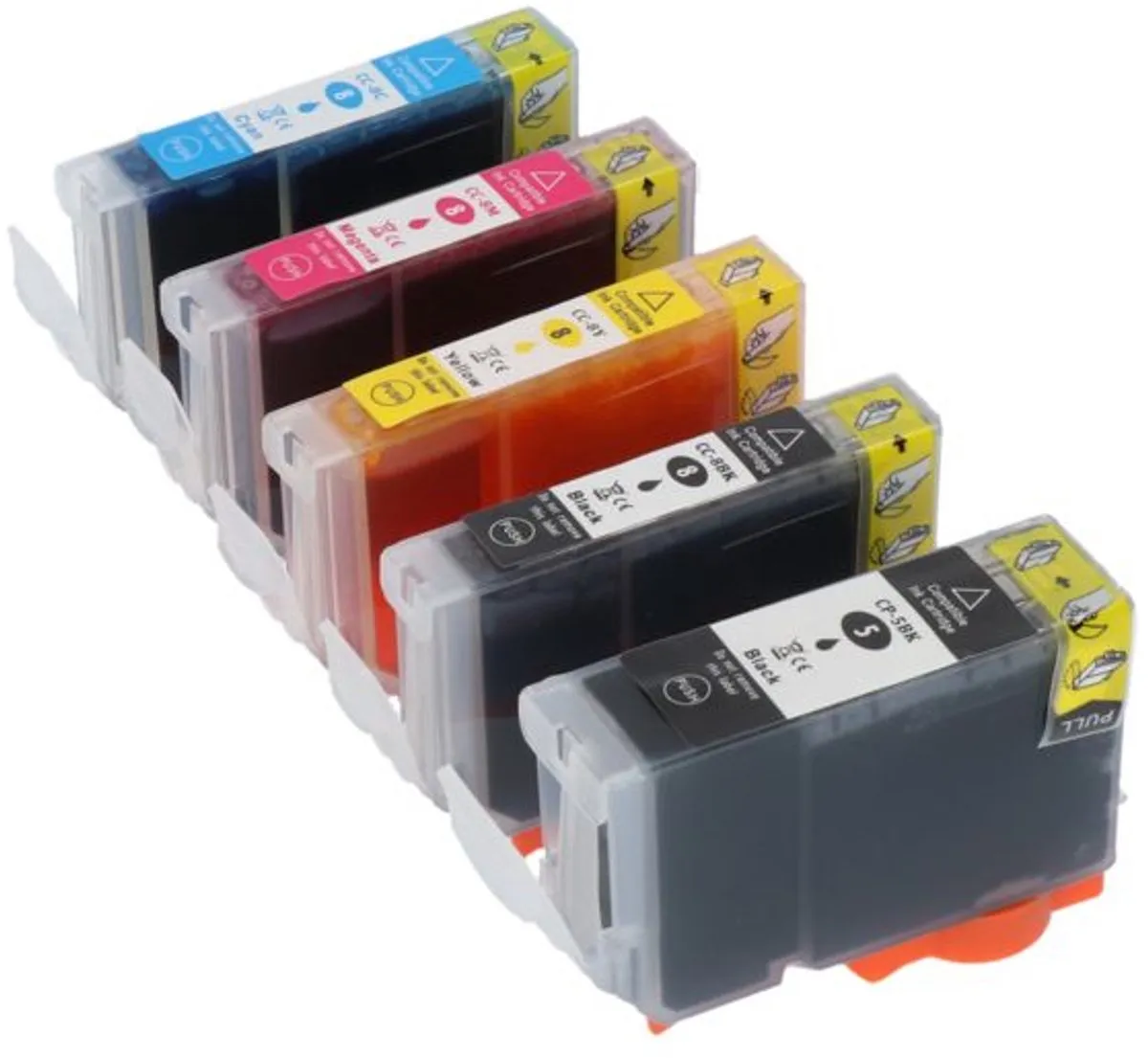 PrintAbout Inktcartridge PGI-5BK - 5 Kleuren 88.5ml - o.a. Canon PIXMA
