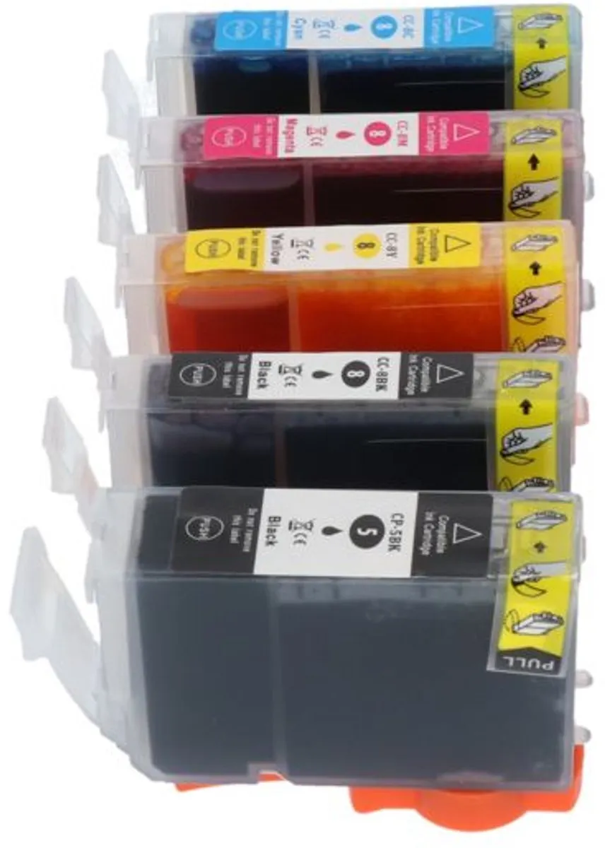 PrintAbout Inktcartridge PGI-5BK - 5 Kleuren 88.5ml - o.a. Canon PIXMA
