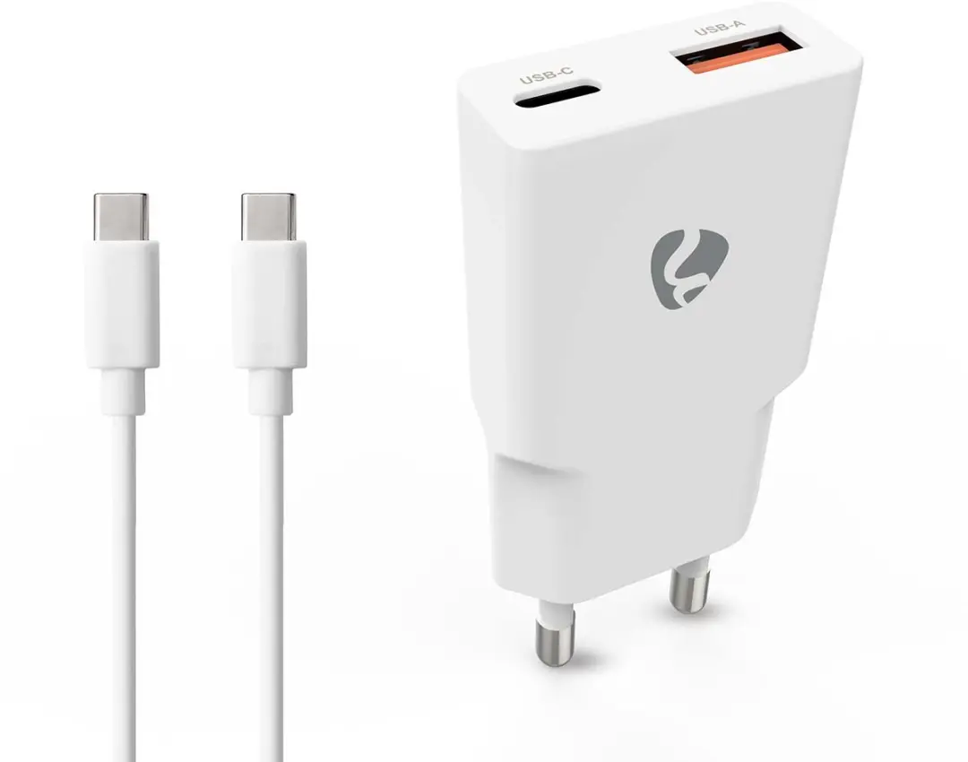 Nedis WCHA20WTUC Oplader 20W - USB-A/USB-C - 1.5m Kabel - Wit - afbeelding 4 van 6