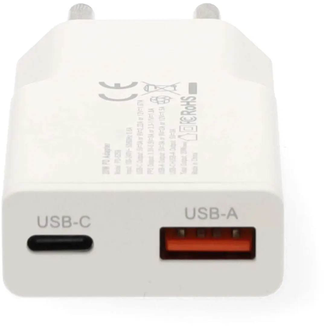 Nedis WCHA20WTUC Oplader 20W - USB-A/USB-C - 1.5m Kabel - Wit - afbeelding 3 van 6