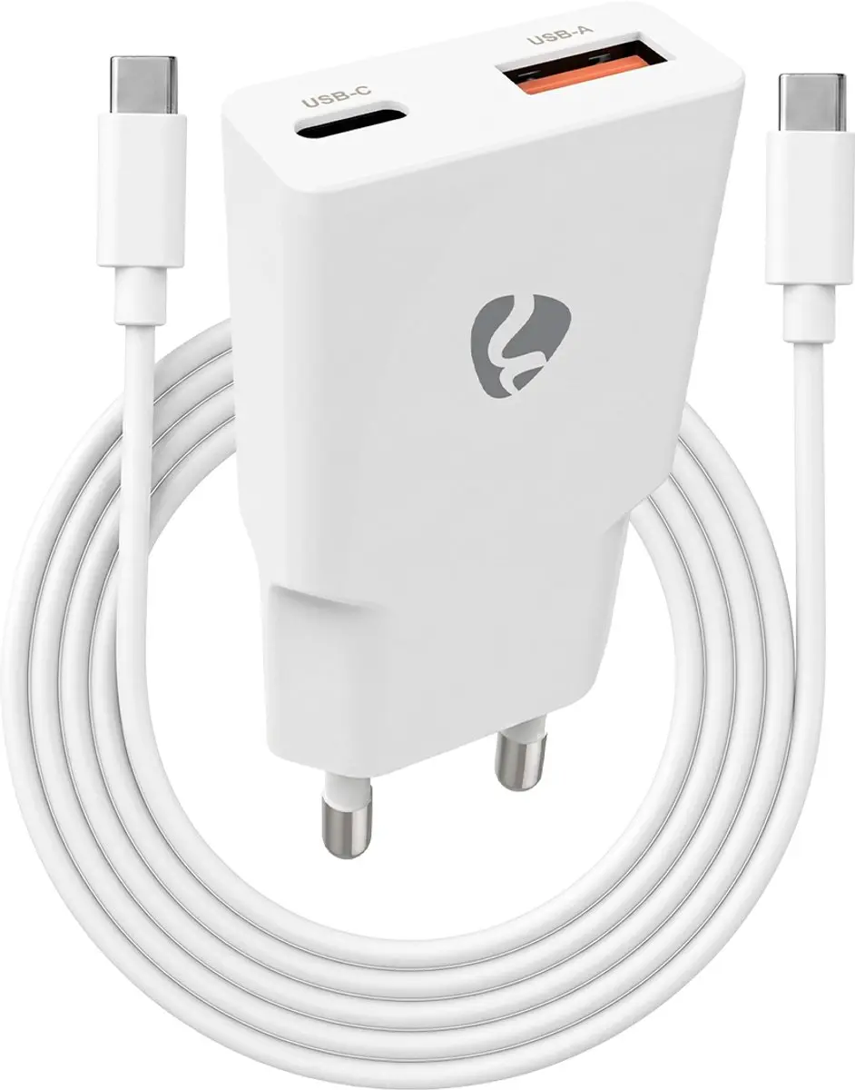 Nedis WCHA20WTUC Oplader 20W - USB-A/USB-C - 1.5m Kabel - Wit - afbeelding 6 van 6