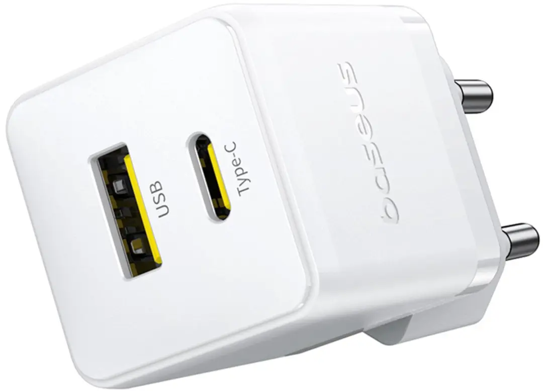 Baseus Palm Wall Charger 30W USB-C/USB-A - Transparent