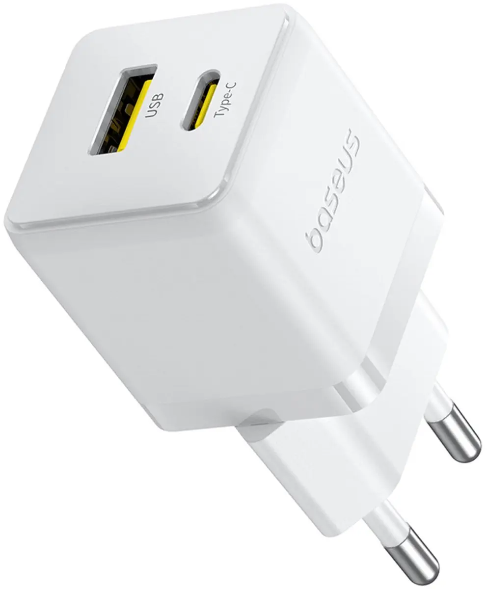 Baseus Palm Wall Charger 30W USB-C/USB-A - Transparent