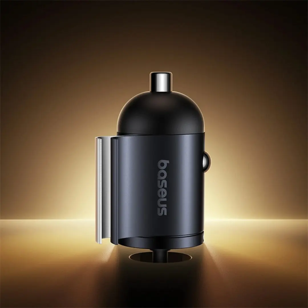 Baseus 30W Autolader met ingebouwde spiraalkabel - Transparent