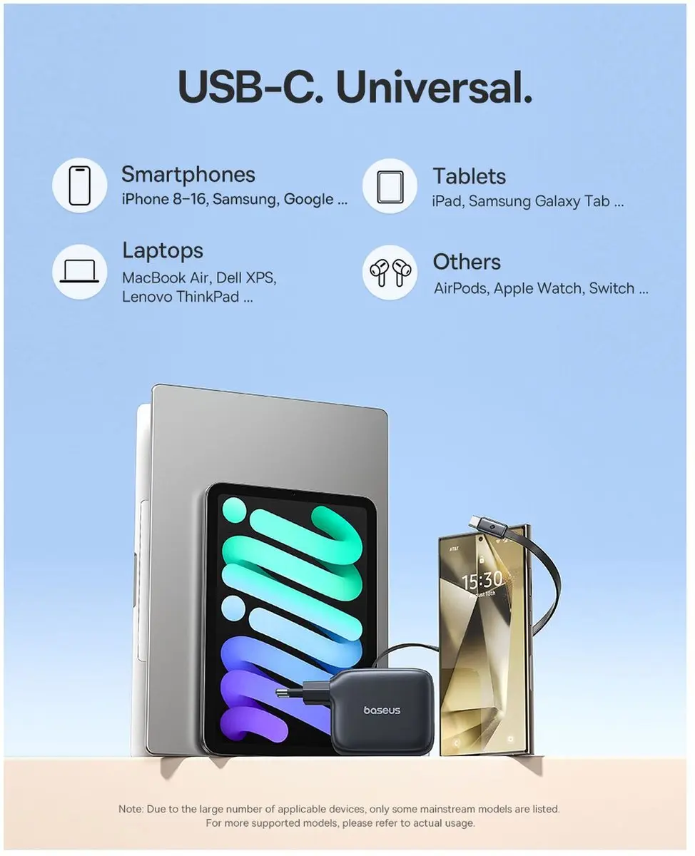 Baseus EnerCore CJ11 67W USB-C Snellader - Zwart - afbeelding 6 van 6