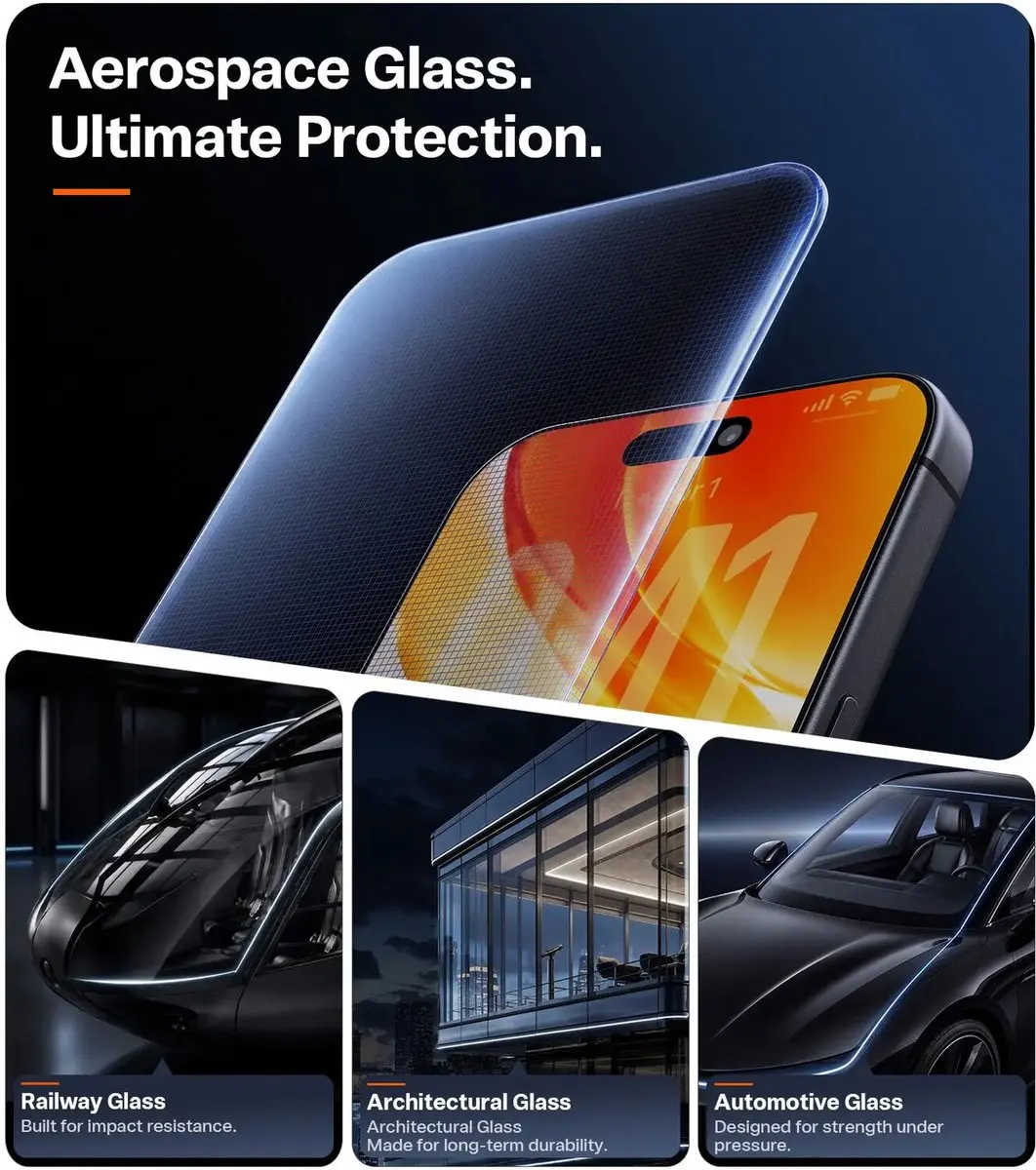 Torras OrigArmor 9H+ Glas iPhone 18 Pro - Anti-reflectie - afbeelding 2 van 6