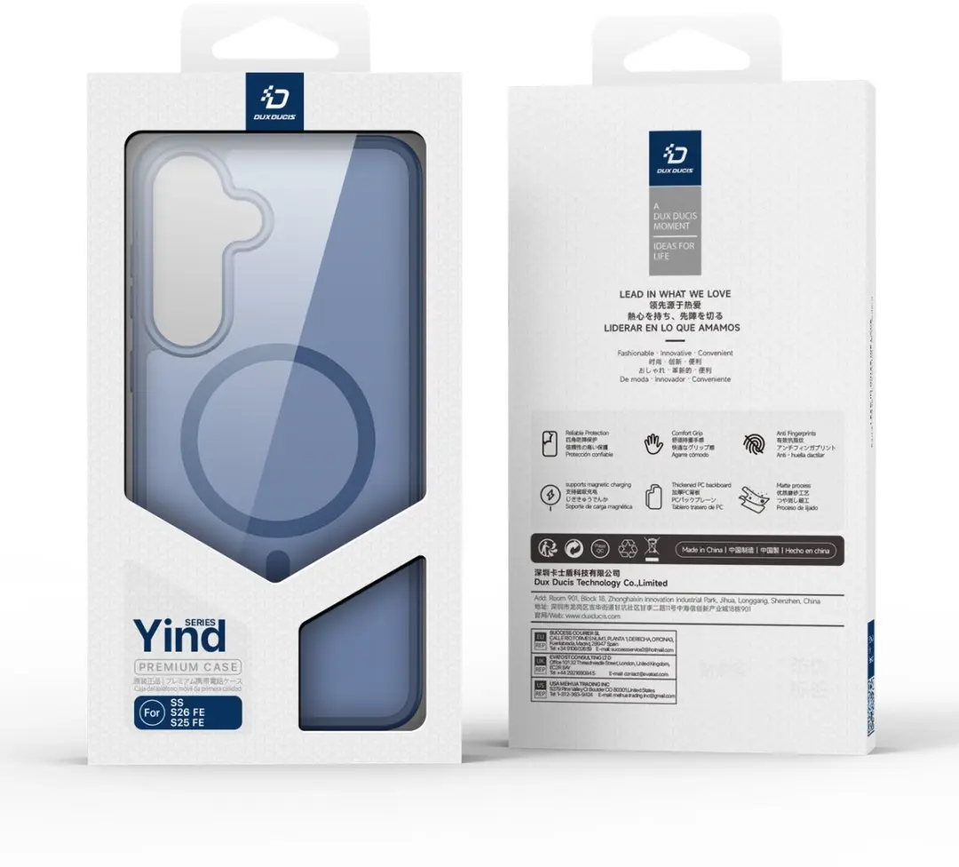 Dux Ducis Yind Series Hoesje Samsung Galaxy S26 FE - Mat Transparant - Blauw - MagSafe - afbeelding 5 van 6
