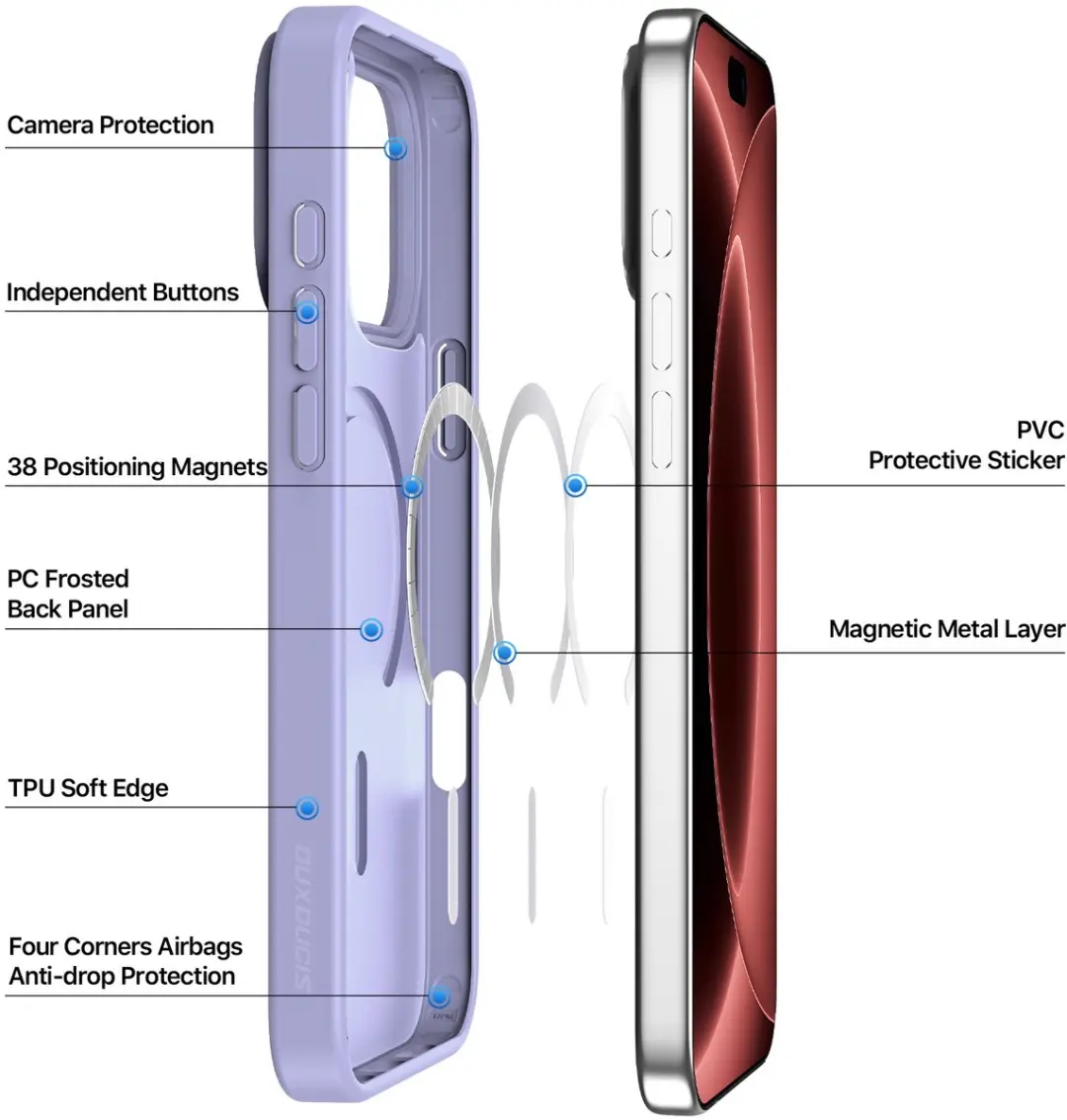Dux Ducis Yind Series iPhone Hoesje - Lavendel - MagSafe - afbeelding 5 van 6
