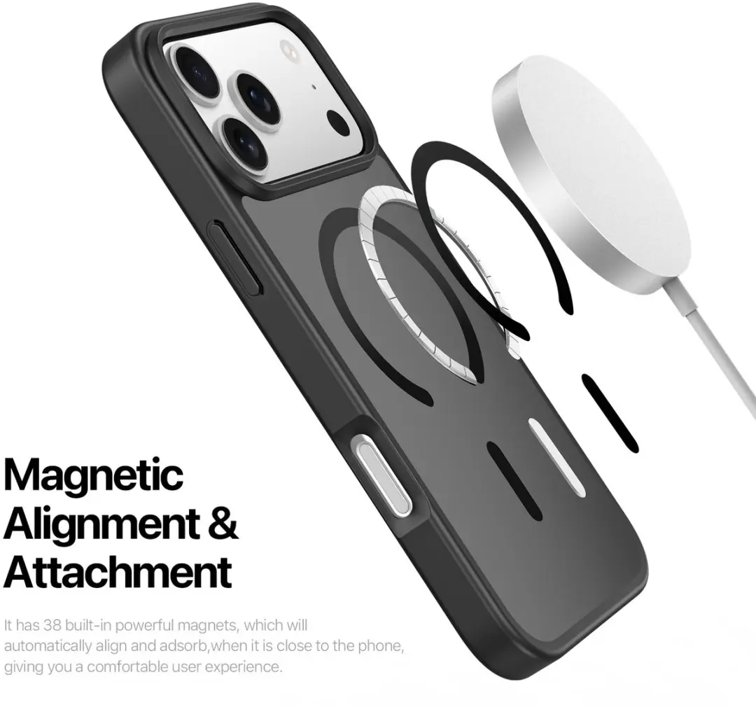 Dux Ducis Yind Series Hoesje iPhone 18 Pro Max - Mat Transparant - MagSafe - Zwart - afbeelding 4 van 6